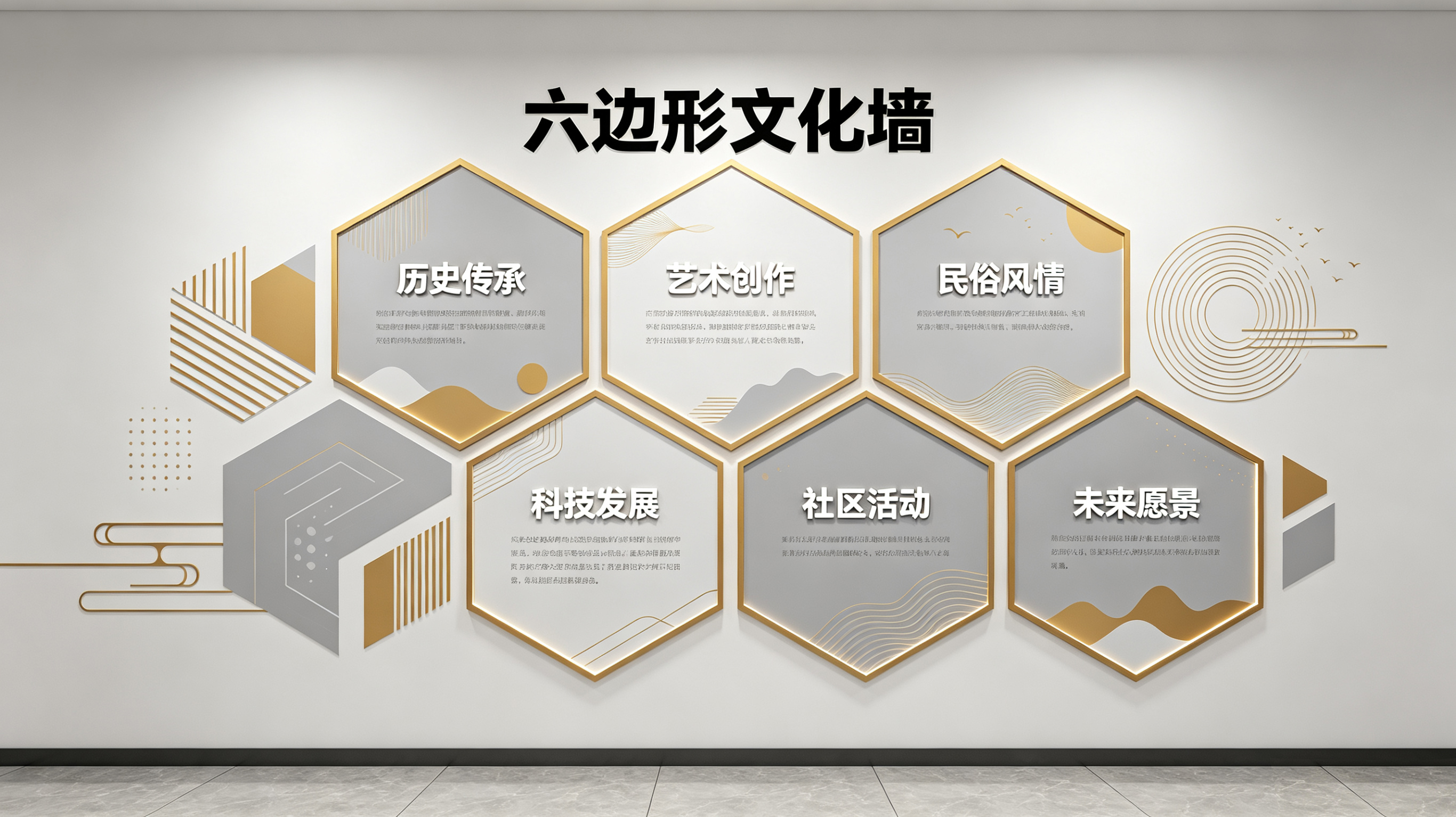 弥渡企业文化墙 | 六边形信息美学